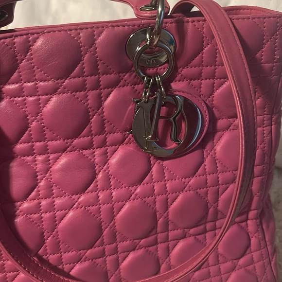 Dior Pink Cannage Leather Large Lady Dior Tote - Picture 8 of 15